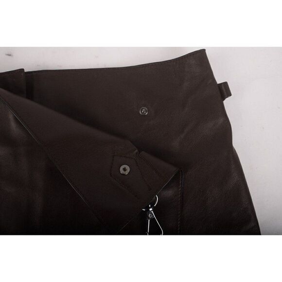 Massimo Dutti Womens Mini Skort Skirt Nappa Leather S Brown 5308/797 NWT - Picture 9 of 11